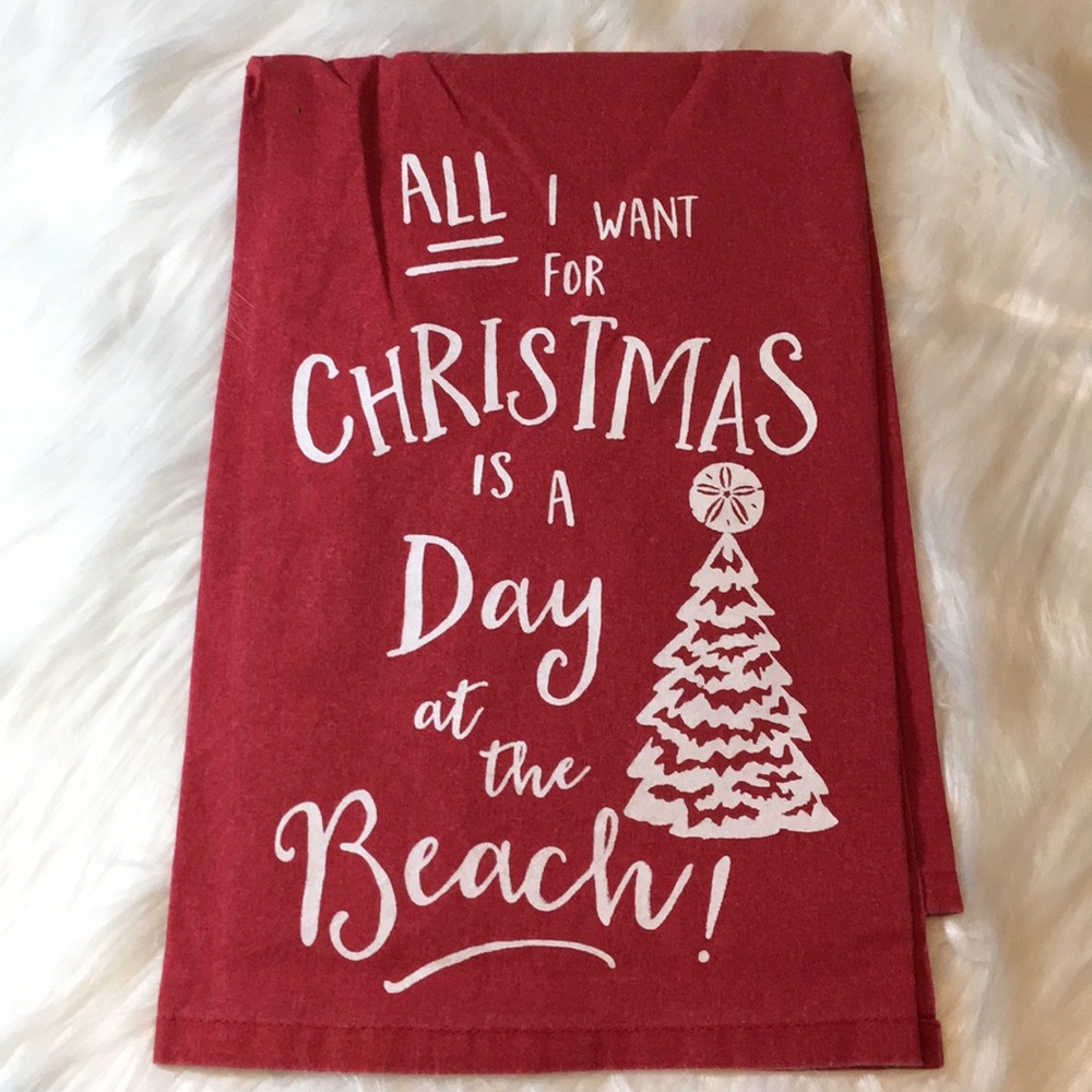 🏝Coastal🎄Holiday Flour Sack 25” x 26” Towel, NWT